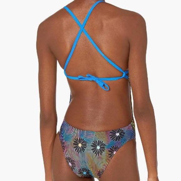 Speedo Women's Swimsuit One Piece Endurance Turnz Tie Back Printed SIZE 6/32 - Picture 2 of 3